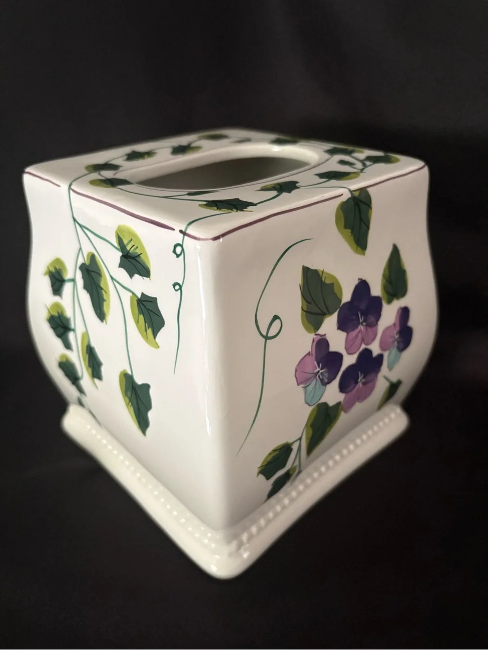Waverly Garden Room Sweet Violets Tissue Kleenex Box Cover Floral Cottage